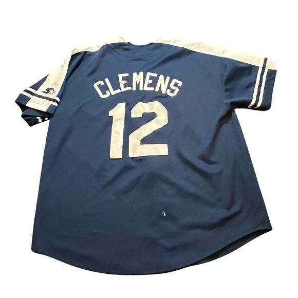 Vintage 90s Starter ROGER CLEMENS Blue NEW YORK YANKEES MLB Team JERSEY XXL - Picture 5 of 10
